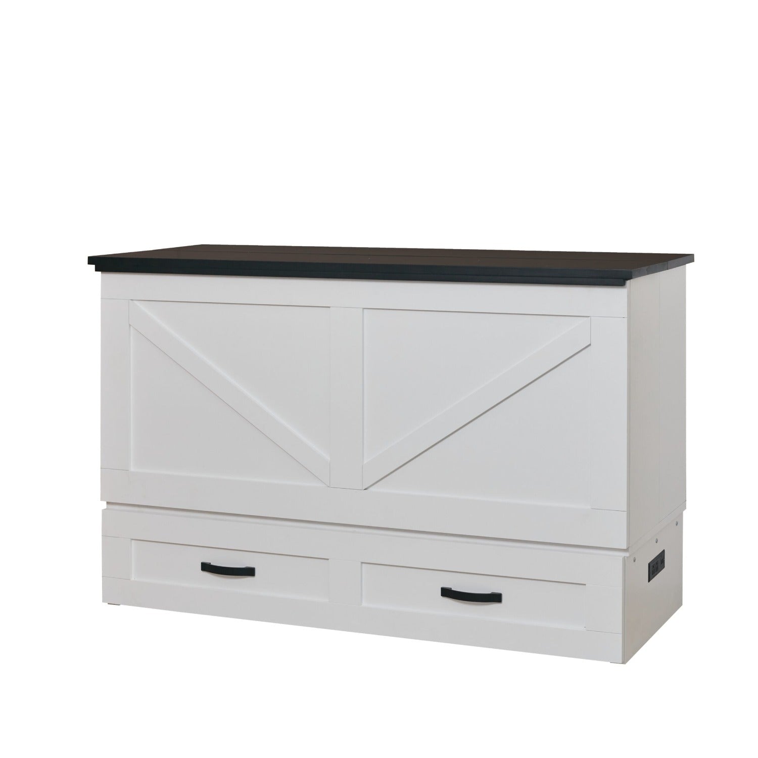 Cottage Cabinet Bed in Two Tone White/Black at Luxurious Beds and Linens.