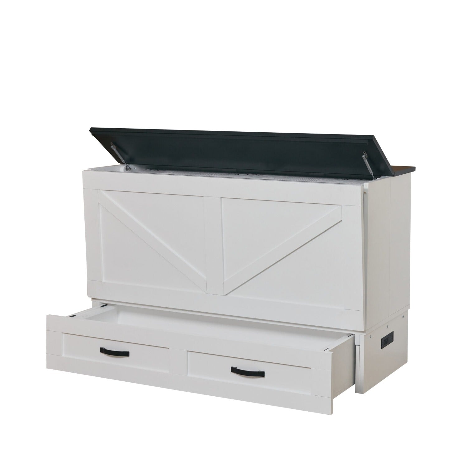 Cottage Cabinet Bed in Two Tone White and Black
