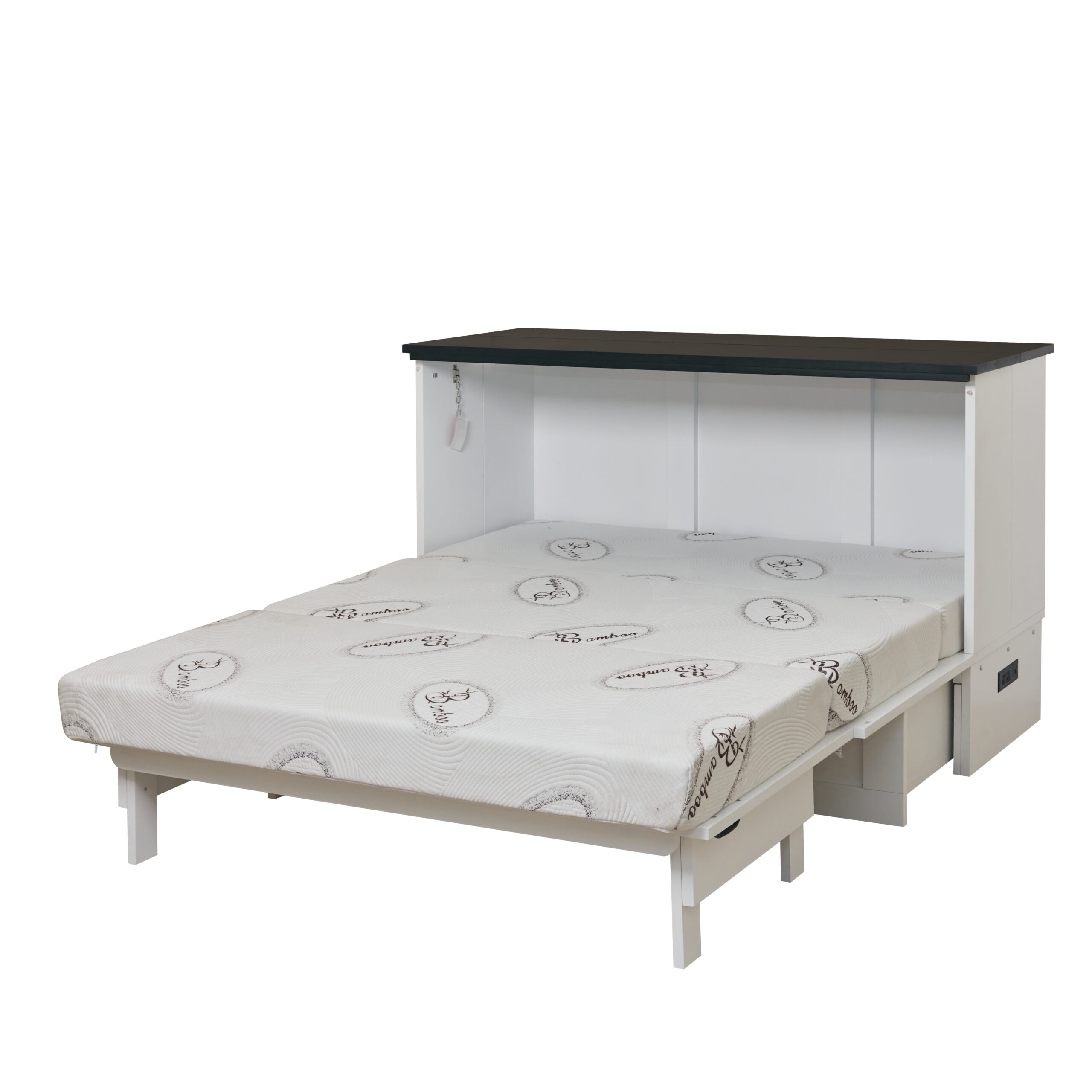 Cootage White Cabinet Bed with Gel Mattress.