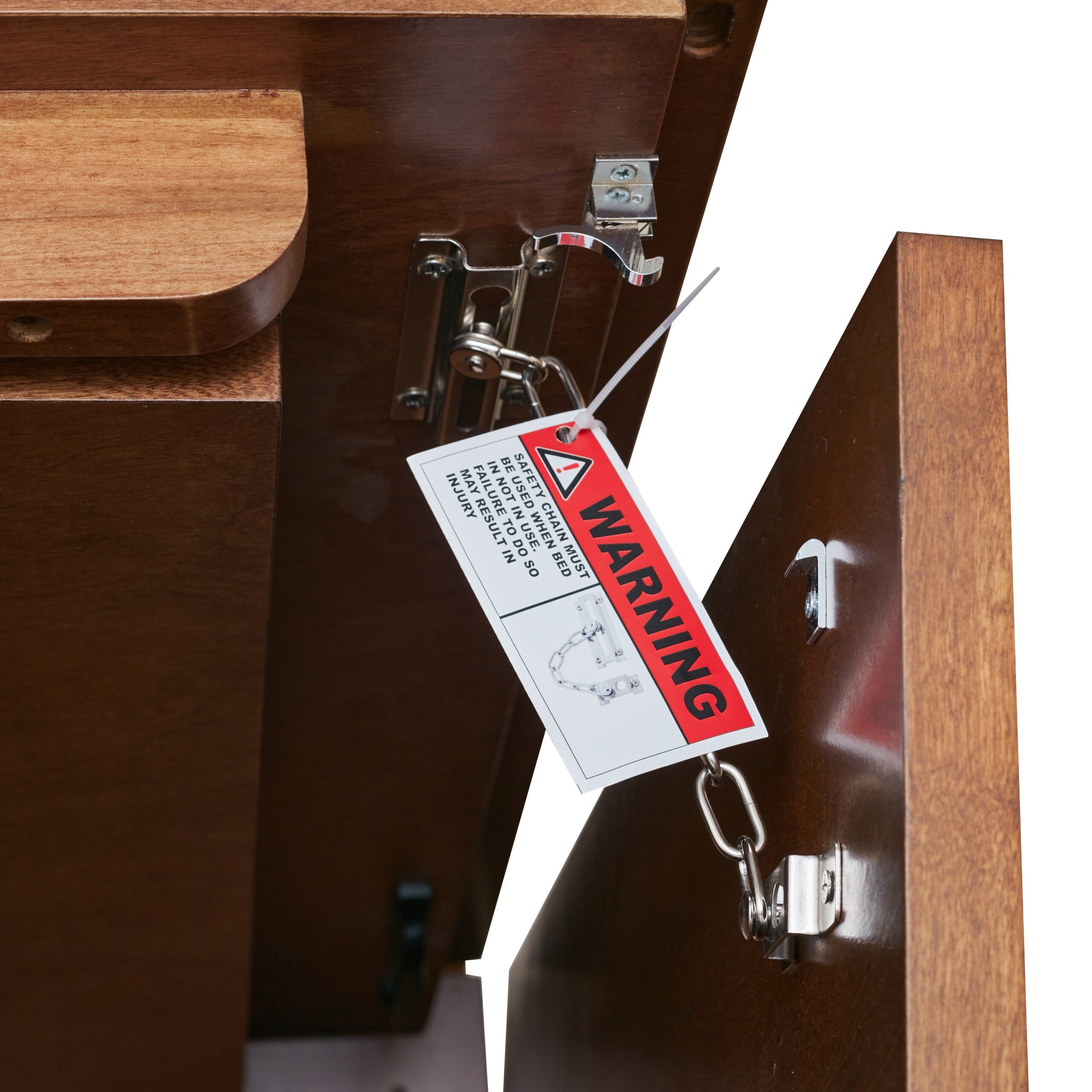 Safety Latch on Barn Board Cabinet Bed